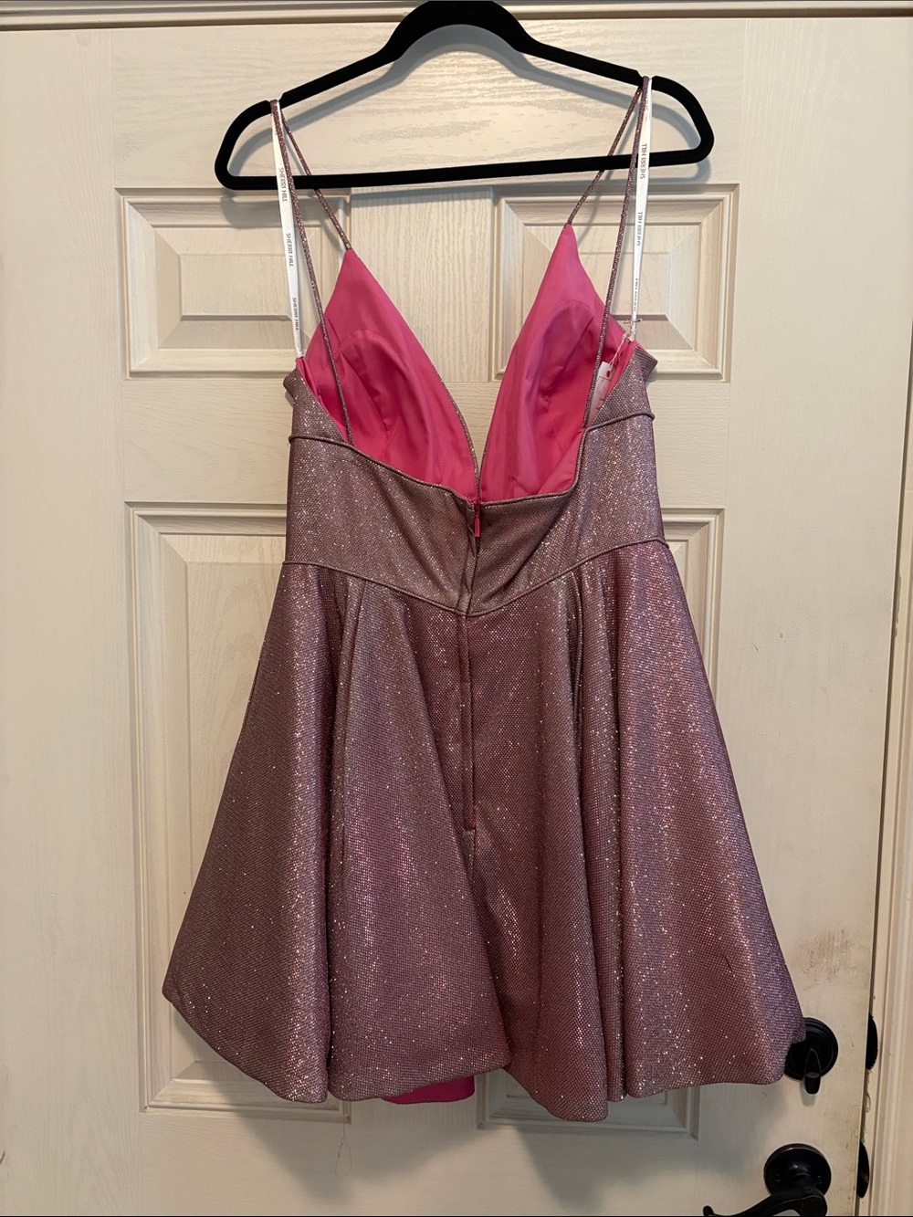 Sherri Hill Sparkling Dusty Rose A-Line Mini Dress - Picture 2 of 7